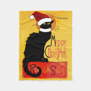 Merry Christmas -  Chat Noir Fleece Blanket