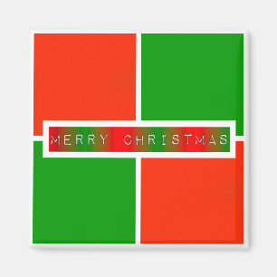 Merry Christmas Checkers Magnet