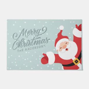 Merry Christmas Cheerful Santa Doormat