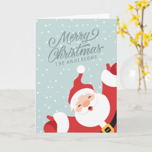 Merry Christmas Cheerful Santa   Greeting Card
