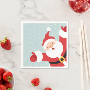 Merry Christmas Cheerful Santa   Napkin