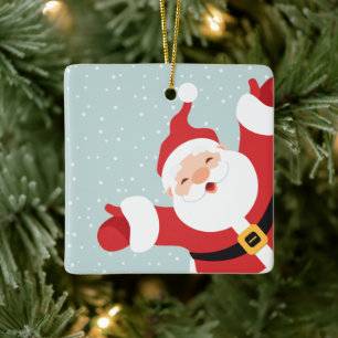 Merry Christmas Cheerful Santa Ornament