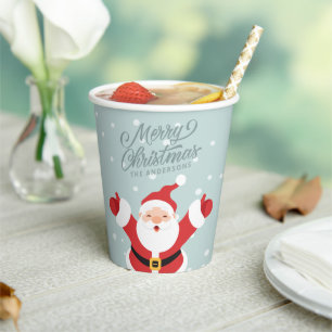 Merry Christmas Cheerful Santa Paper Cup