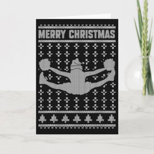 Merry Christmas Cheerleading Girl Lover Ugly Xmas Card