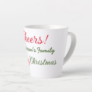 merry christmas cheers add family name text photo  latte mug