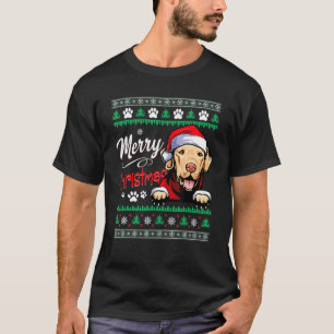 Merry Christmas Chesapeake Bay Retriever Dog Paws T-Shirt