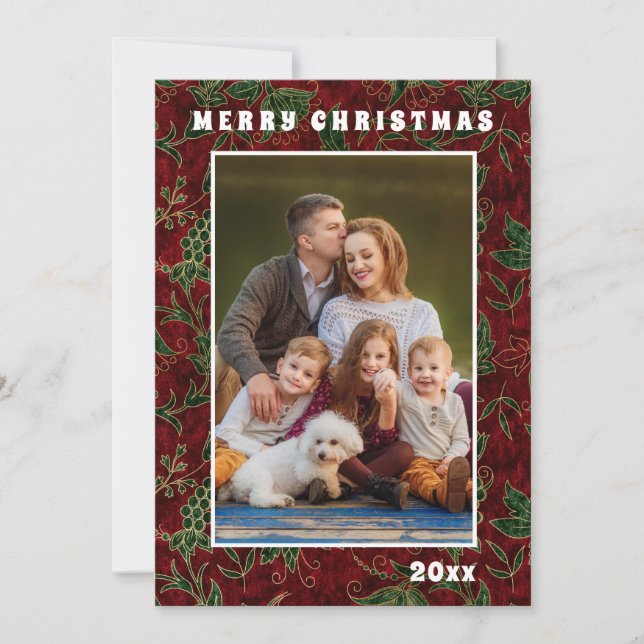 Merry Christmas Chic Festive Holidays Family Photo (Front)