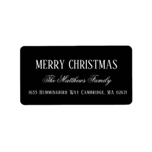Merry Christmas Chic Hand Lettered Holiday Label