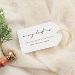 Merry Christmas Chic Lettering & Green Plaid Gift Tags<br><div class="desc">Add a personal touch to your presents with this elegant “Merry Christmas” gift tag. The front features “Merry Christmas” in chic script lettering, with space below to write the recipient’s name, followed by your family name in a festive green font. The back of the tag is adorned with a hand-painted...</div>