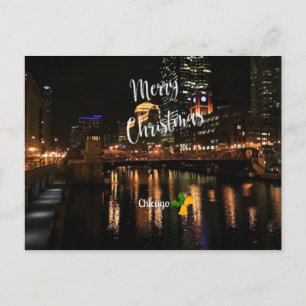 Merry Christmas - Chicago Skyline Holiday Postcard