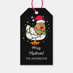 Merry Christmas Chicken Christmas Personalised Gif Gift Tags
