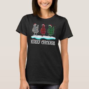 Merry Christmas Chicken  Santa Hat Lights Xmas  2 T-Shirt