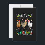 Merry Christmas Chicken Shirt Santa Hat Lights Xma Thank You Card<br><div class="desc">This is a great gift for your family,  friends during Hanukkah holiday. They will be happy to receive this gift from you during Hanukkah holiday.</div>