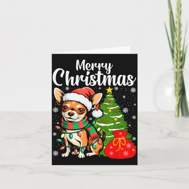 Merry Christmas Chihuahua  Card (Front)