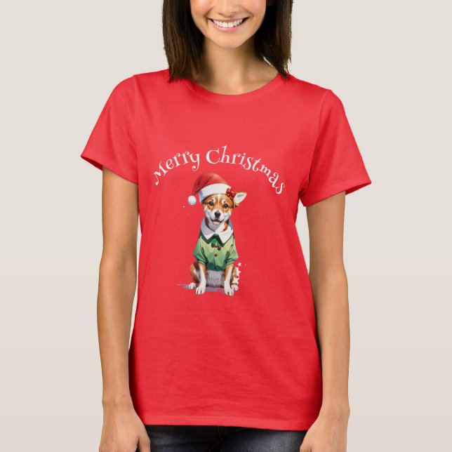 Merry Christmas Chihuahua Elf  T-Shirt (Front)
