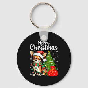 Merry Christmas Chihuahua  Key Ring