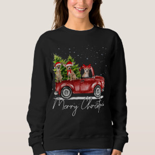 Merry Christmas Chihuahua Santa Red Truck Xmas Rei Sweatshirt