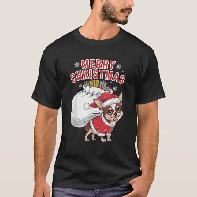 Merry Christmas Chihuahua  T-Shirt (Front)