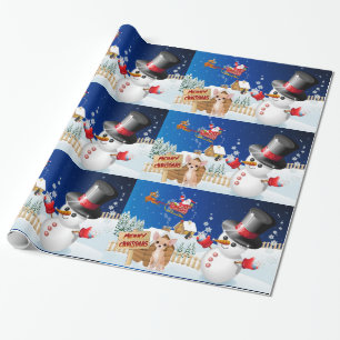 Merry Christmas Chihuahua With Frosty Wrapping Paper