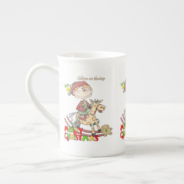 Merry Christmas Children are Blessings China Mug (Left)