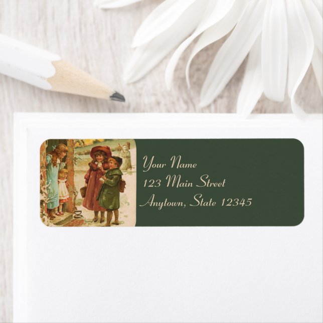 Merry Christmas Children Return Address Labels (Insitu)