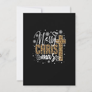 Merry Christmas Christ Cross Leopard Xmas Funny Ho Invitation