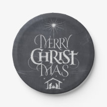 Merry Christmas Christian Calligraphy Chalkboard