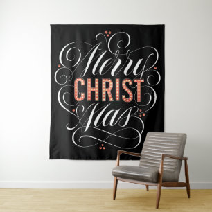 Merry CHRISTmas Christian Calligraphy Jesus Christ Tapestry