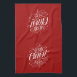 Merry CHRISTmas Christian Chalkboard Calligraphy Tea Towel<br><div class="desc">We say 'Merry Christmas' very often during the season, but sometimes we tend to forget where this greeting actually originates from. Here is a wonderfully elegant piece of custom hand lettering to give a gentle nudge back into the direction of Jesus. Art by professional calligrapher Ivan Angelic. This piece of...</div>
