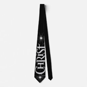 Merry CHRISTmas Christian Chalkboard Calligraphy Tie