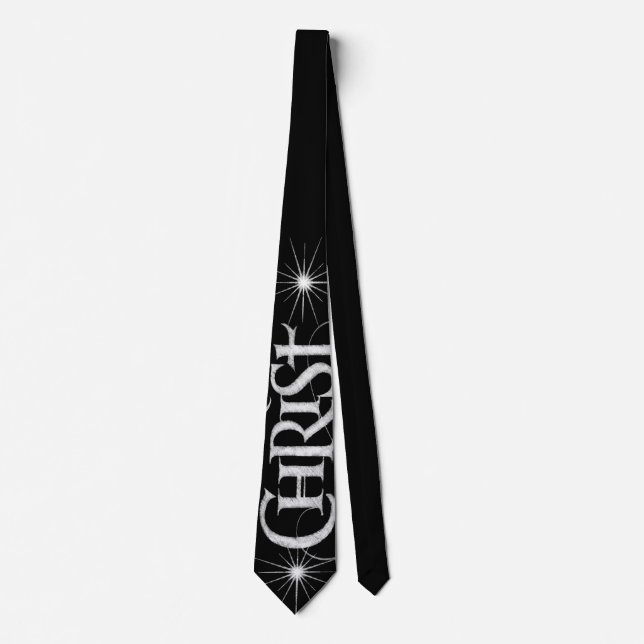 Merry CHRISTmas Christian Chalkboard Calligraphy Tie (Front)