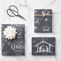 Merry CHRISTmas Christian Chalkboard Calligraphy  