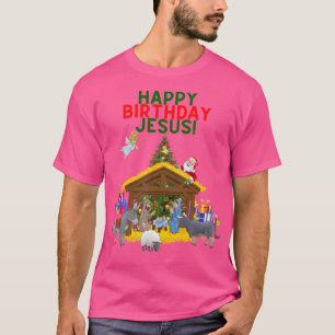 Merry Christmas Christian Happy Birthday Jesus Chr T-Shirt