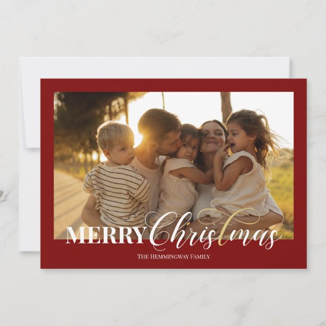 Merry Christmas Christian Holiday Photo Card (Front)