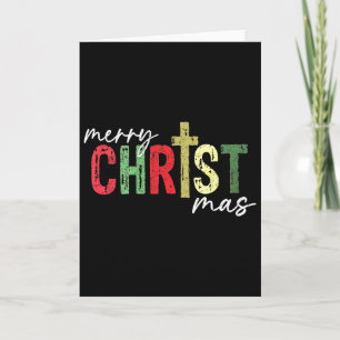 Merry Christmas Christian Jesus Cross Faith Religi Card