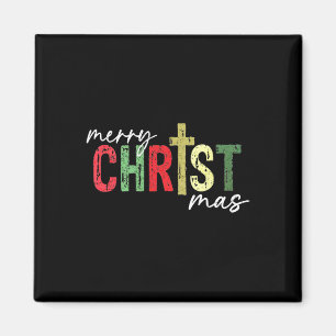 Merry Christmas Christian Jesus Cross Faith Religi Magnet