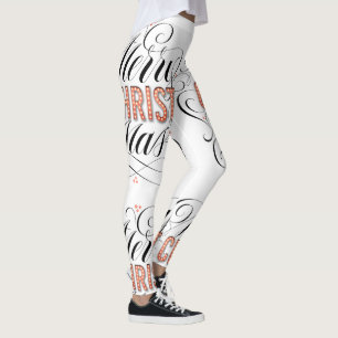 Merry CHRISTmas Christian Jesus Fancy Lettering Leggings