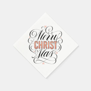 Merry CHRISTmas Christian Jesus God Calligraphy Napkin