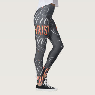 Merry CHRISTmas Christian Jesus God Chalkboard Leggings