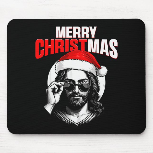 Merry Christmas Christian Jesus Pajamas Pjs Xmas M Mouse Mat (Front)