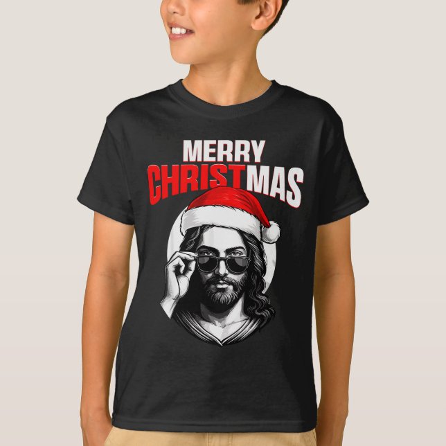Merry Christmas Christian Jesus Pajamas Pjs Xmas M T-Shirt (Front)