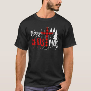 Merry Christmas Christians Buffalo Plaid 1 T-Shirt
