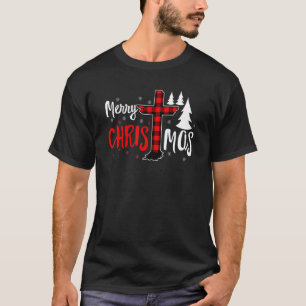 Merry Christmas Christians Buffalo Plaid 2 T-Shirt