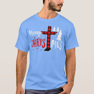 Merry Christmas Christians Buffalo Plaid  T-Shirt