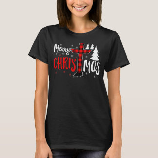 Merry Christmas Christians Buffalo Plaid T-Shirt