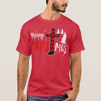 Merry Christmas Christians Buffalo Plaid  T-Shirt