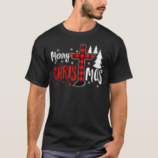 Merry Christmas Christians Buffalo Plaid T-Shirt