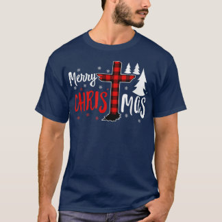 Merry Christmas Christians Buffalo Plaid T-Shirt
