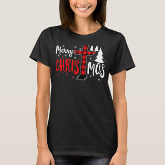 Merry Christmas Christians Buffalo Plaid Tee