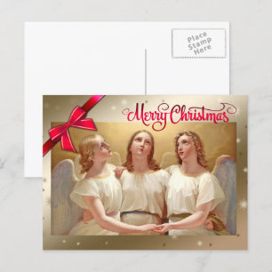 Merry Christmas. Christmas Angels Holiday Postcard